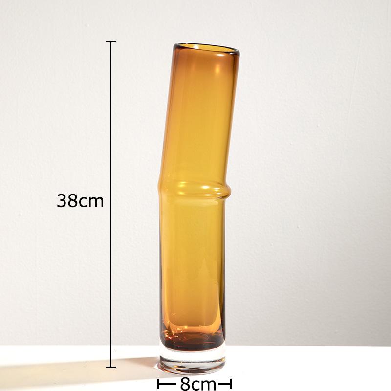 Creative Bamboo Shape Glass Vase Hydroponics Plant Pots Table Decoration Flower Arrangement Floral Vases Room Aesthetic Decor