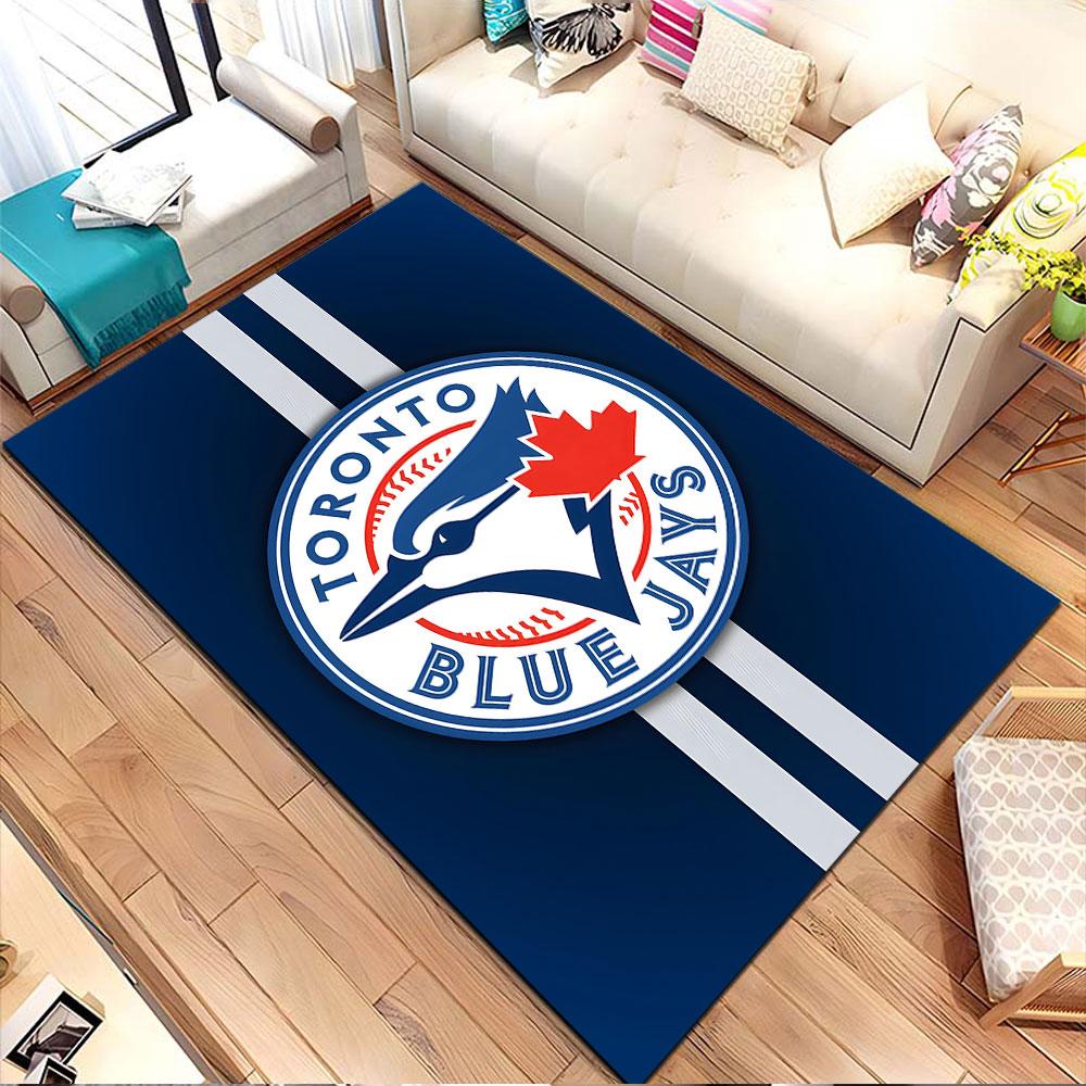 Toronto Blue Jays Logo with Maple Leaf Patterned carpet, non slip mat suitable for living room and bedroom sofas