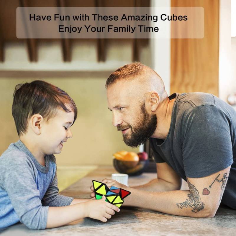 3X3X3 Smooth Triangle Cube Pyraminx Speed Cube Stickerless Brain Teasers Magic Cube 3D Cube Puzzle Educational Toy For Adult Kid