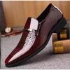Leather Shoes Men Luxury Business Oxford  Breathable Patent Leather Formal Shoes Plus Size Man Office Wedding Flats Male Black
