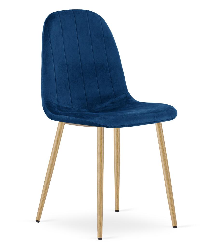 PADVA chair - navy blue velvet / oak legs x 1