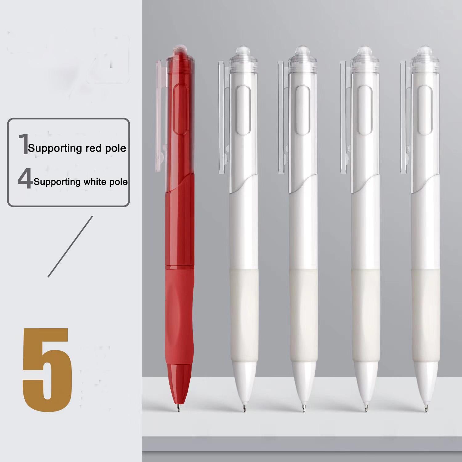 

Пресс-нейтральная ручка, черные ручки, красивый внешний вид, простой и удобный в использовании 4 black+1 red красный