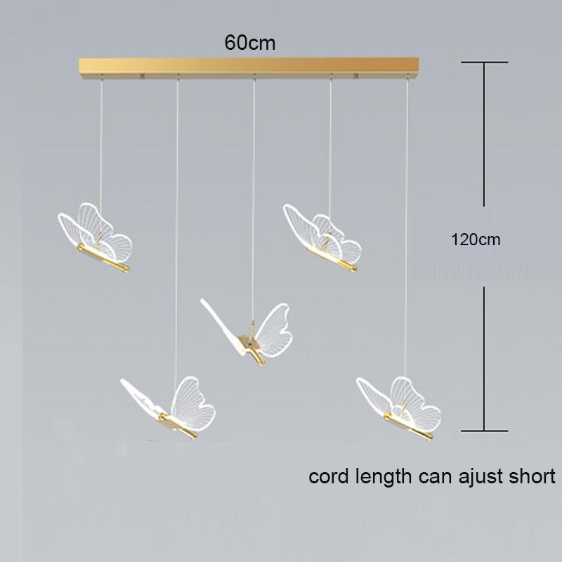 Modern Acrylic Butterfly Spiral Staircase Chandelier Luxury for Living Room Dining Room Villa Home Decoration Lighting Lamps LED