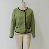 Green Women's Fall and Winter Short Section of Small Fragrant Wind Jacket