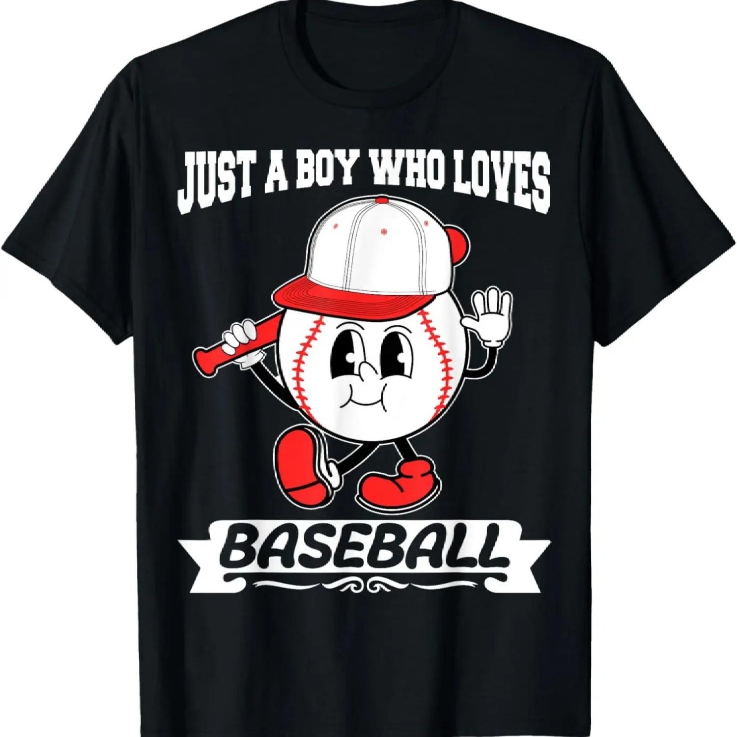 Одежда Просто мальчик, который любит бейсбол, Мальчиковая забавная футболка S