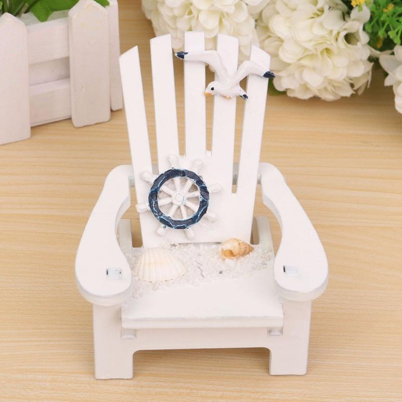 1 pièce Style Méditerranéen Bois mini Chaise de plage Décor Nautique Décoration Bois Décoration Maison accessoire weddi