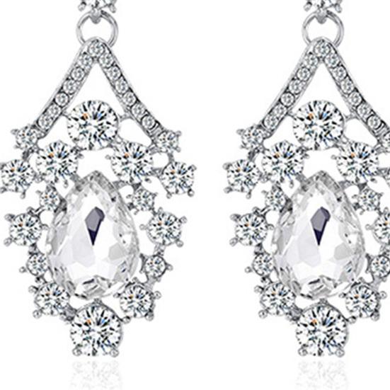 1 Set Orecchini Collana Sposa Strass Cristallo Finto Gioielli Collana Girocollo Regolabile Vuota