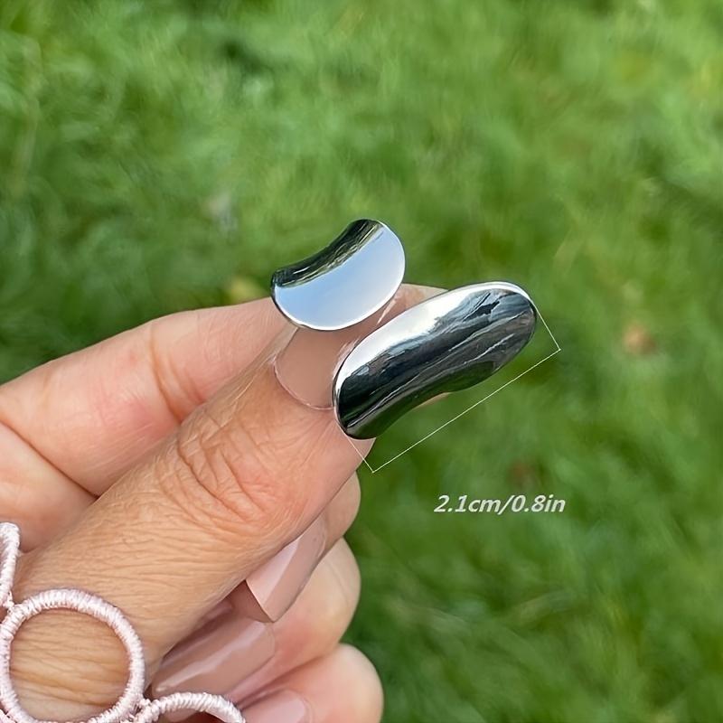 Chunky Silvery Statement Ring Adjustable Geometric Ring Open Ring Rings For Women Birthday Gift Mothers Day Gift Gift For Her