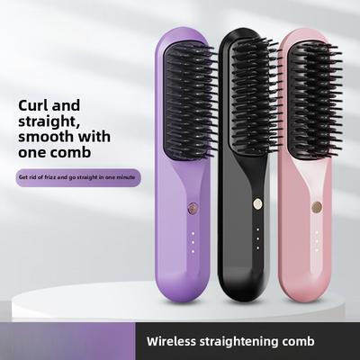 USB Charging Portable Straight Hair Comb Wireless Negative Ion Straight Roll Dual-purpose Dormitory Without Plug-in