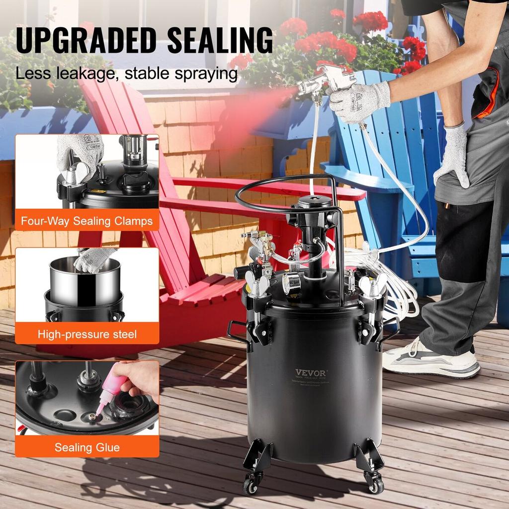 Réservoir à pression pour peinture en aérosol 30 L / 7,5 gal Agitation entièrement automatique 70 psi