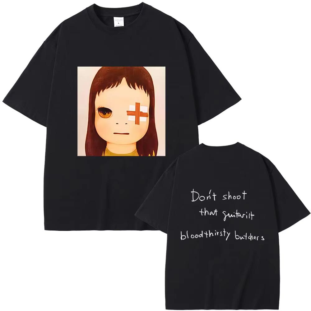 

Yoshitomo Nara Graphic Tshirt 2026 Summer Unisex Women Clothing Gothic Rock pure Cotton Tee Male Fashion Japanese Top Streetwear L