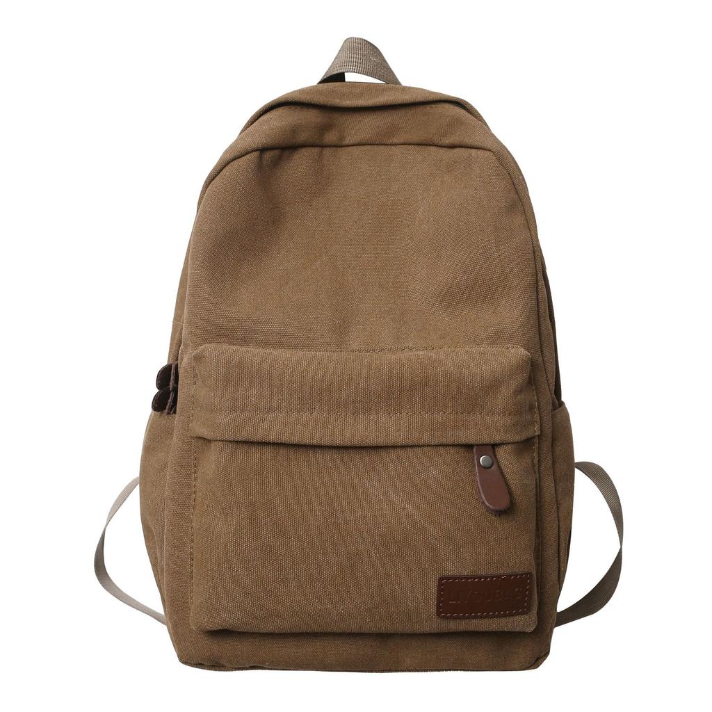 Canvas Bag Men'S Casual Backpack Fashion Trendy Simple Versatile Backpack Female Student Schoolbag