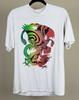 Tattoo Style Eagle Fighting Dragon Tee Shirt L Large Heavy Cotton