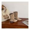 Vintage Western Women's Cowboy Boots with Chunky Heels and Pointed Toes - 2025 Autumn Fashion.