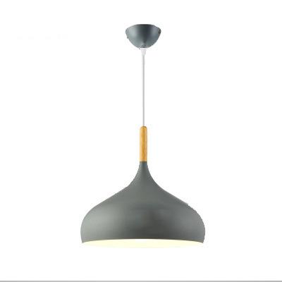 Nordic Colored Chandelier Wooden Pendant Light Bedroom Living Room LED Lamp Single Head Aluminum Children Room Lighting Fixture