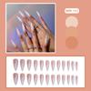 24 Stück Lange Stiletto Press-On Nägel Gradient Pink Weiß Falsche Nägel Spitzen DIY Maniküre Falsche Nägel Für Mädchen