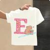 Capibara Cute T-shirt Kids Anime Capybara Letter A-Z Tees Girls Summer Short Sleeve Polyester Tops Children Clothes Gift Hot Sales