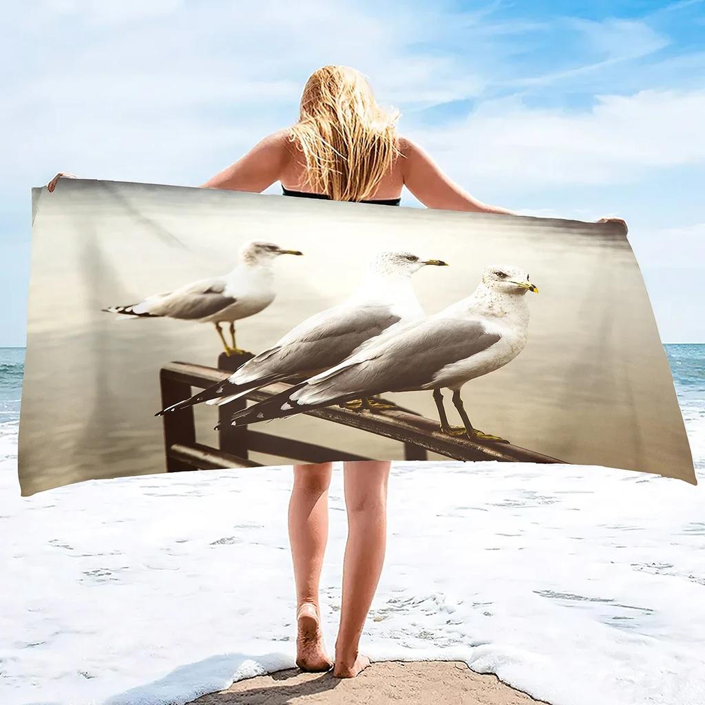 Plážová osuška Seagull, Plážová osuška z mikrovlákna Rychleschnoucí, Plážová osuška bez písku Superlehké osušky na bazén, kempování