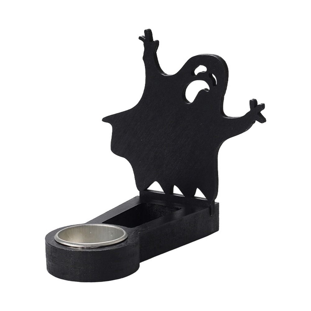 Black Halloween Candle Holder Multi-shape Iron Terror Shadow Projection Candlestick Party Supplies Halloween Decoration