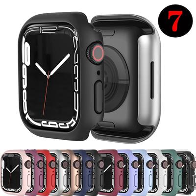 Skleněný kryt pro pouzdro Apple Watch 45 mm 41 mm 44 mm 40 mm 42 mm 38 mm Příslušenství iWatch Ochrana obrazovky Apple Watch série 3 4 5 6 SE 7 Příslušenství