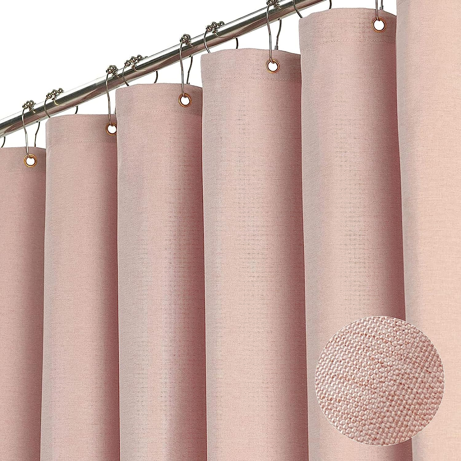 

Розкішна лляна завіса для душу зі сріблястими металевими гачками для ванної кімнати Водонепроникна товста тканина Штори для ванни Ванна Велика кришка для купання W180xH200cm