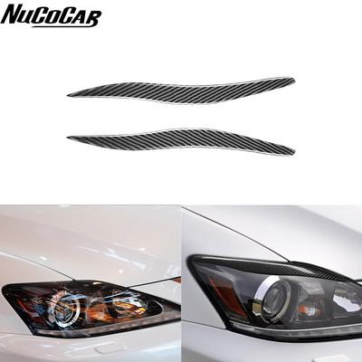 For Lexus IS250 IS300 2005 - 2012 IS Carbon Fiber Headlight Covers Eyelid Fiber Glass Front Lamp Decorative Eyebrow Sticker