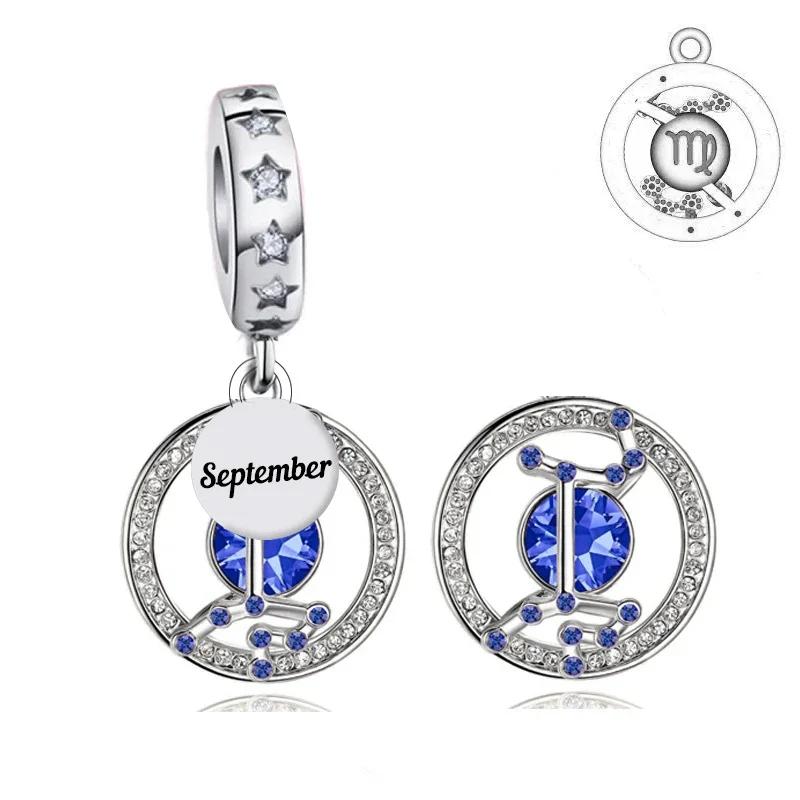 

FC Jewelry Fit Original Charm Bracelet 925 Silver 12 Constellation Zodiac Horoscope Sign Birthstone Bead For Making Berloque