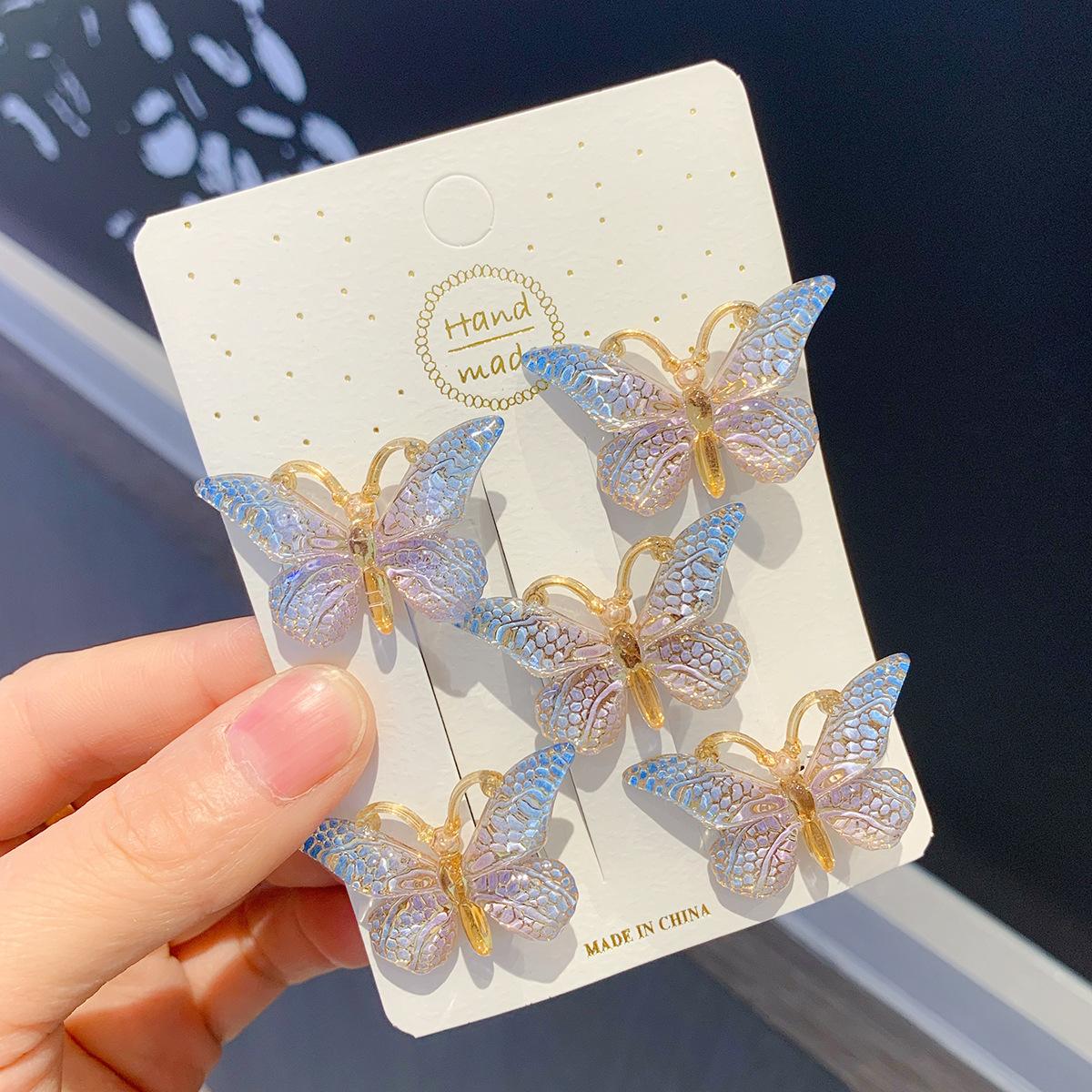 

5 шт., заколка-бабочка для девочек, аксессуары для волос