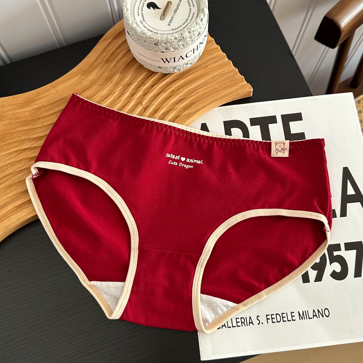 

2025 Encorela Женские Большие Красные Трусы из 100% Хлопка с Антибактериальным Эффектом - Доступны Парные Модели Large