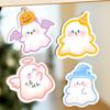 20Pcs Pink Angel Ghost Halloween Die-cut Sticky Notes, 30 Sheets Each, Self-adhesive N-time Sticky Notes,office Supplies and School Stationery