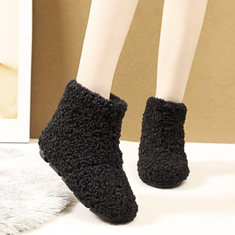 

Winter Japanese high boots bag heel confinement shoes high top plush indoor home cotton shoes warm fluffy slippers women 35 чорний