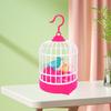 Kids Birdcage Toy with Sound Light Flapping Wings Detachable Hook Voice Control Funny Toddlers Educational Simulated Bird Model Toy Boys Girls Gift