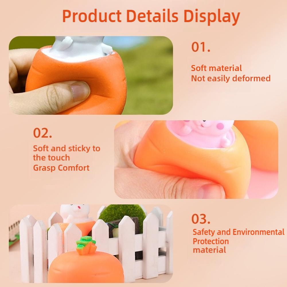 Squeezing Carrot Rabbit Squeezing Cup Pocket Small Bunny Carrot Animal Bunny Stress Pinching St R0Z3