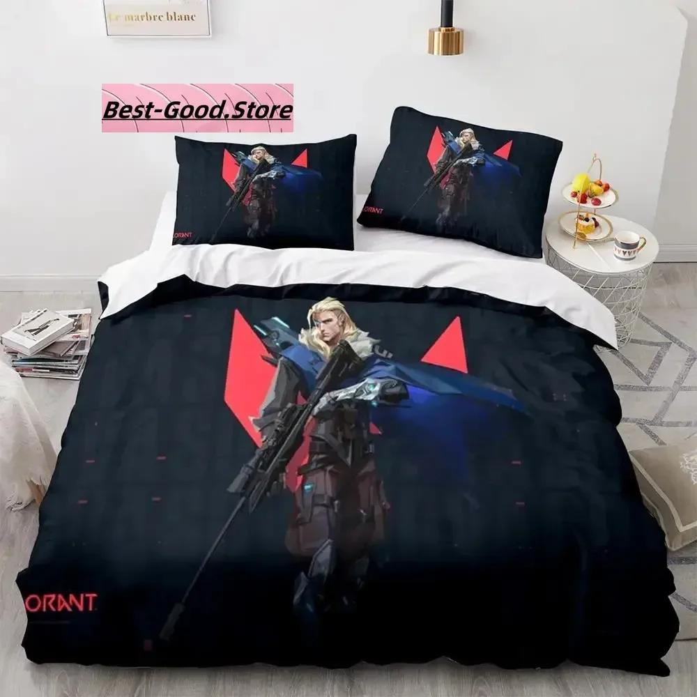 Gaming Valorant Beding Set Single Twin Ful Quen King-Sized Dimensionsd Dimensions Bed Linen Set Aldult Kid Bedrom Duvetcover Sets 3D Print Anime 039
