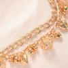 Gold Electroplated Multi-layer Love Pendant Bracelet with Extension Chain