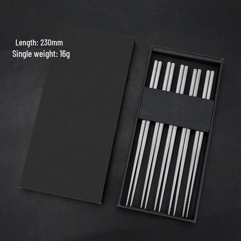 Ru Han Portable Titanium Chopsticks, 5 Pairs