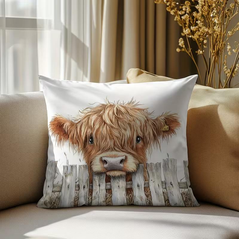 Cute animals print pillowcase: 2D flat printing, non-real embroidery, night sofa  night sofa cushion