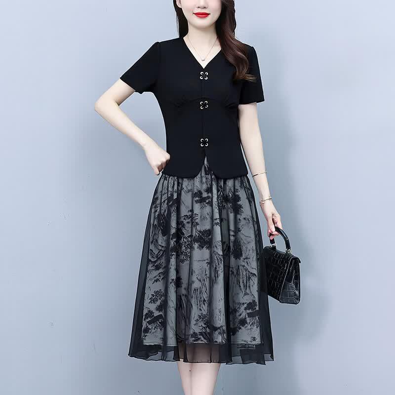 Chic Floral Two-Piece Dress Set