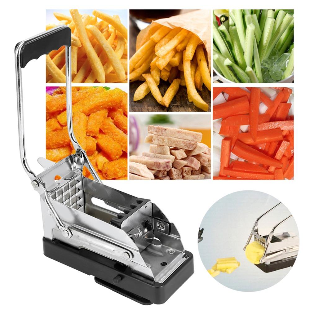 Stainless Steel Potato Cutter MultiFunction with Suction Cup Base French Fries Cutter Time Saving Easy Clean