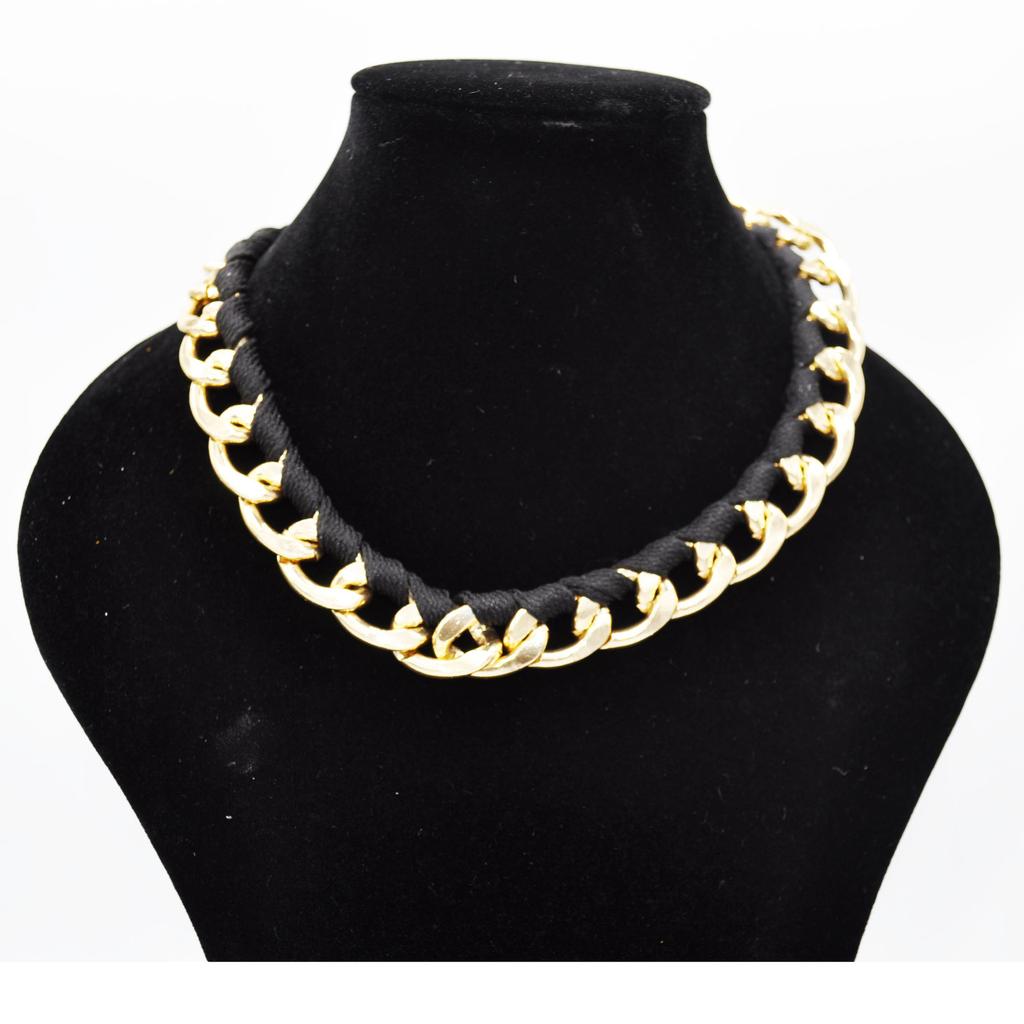 Trendy Big-Name Fluorescent Necklace, Jewelry Fashion Chain Woven Webbing Necklace