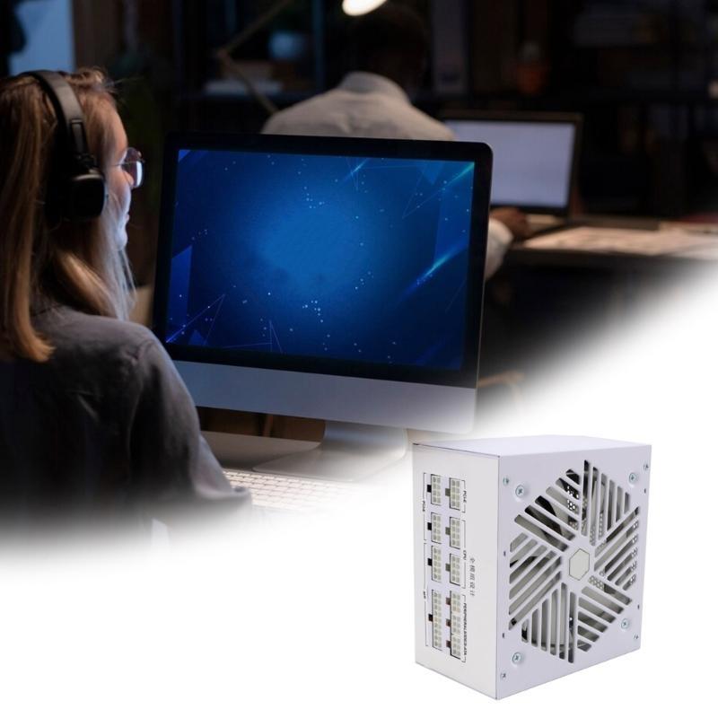 180-240V Fully Modulars 850W Computer Power Supply Unit with Silents 120mm White Fan for Efficient Cooling