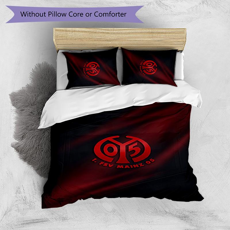 Mainz FC Printed 3PCS Bedding Set Breathable Duvet Cover with Pillowcases Decorative Bed Linen for Bedroom Home