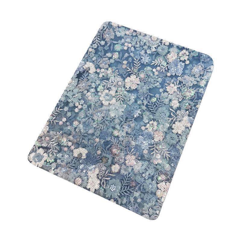 Luxury Nigerian Sequins Embroidery Bridal Fabric High Quality African French Tulle Lace Fabric For Wedding Dress Cheongsam