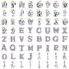 New  Copper Flower A M L K J  English Alphabet Pendants Charms Beads Fit Original Pendant Bracelet Diy Jewelry For Women