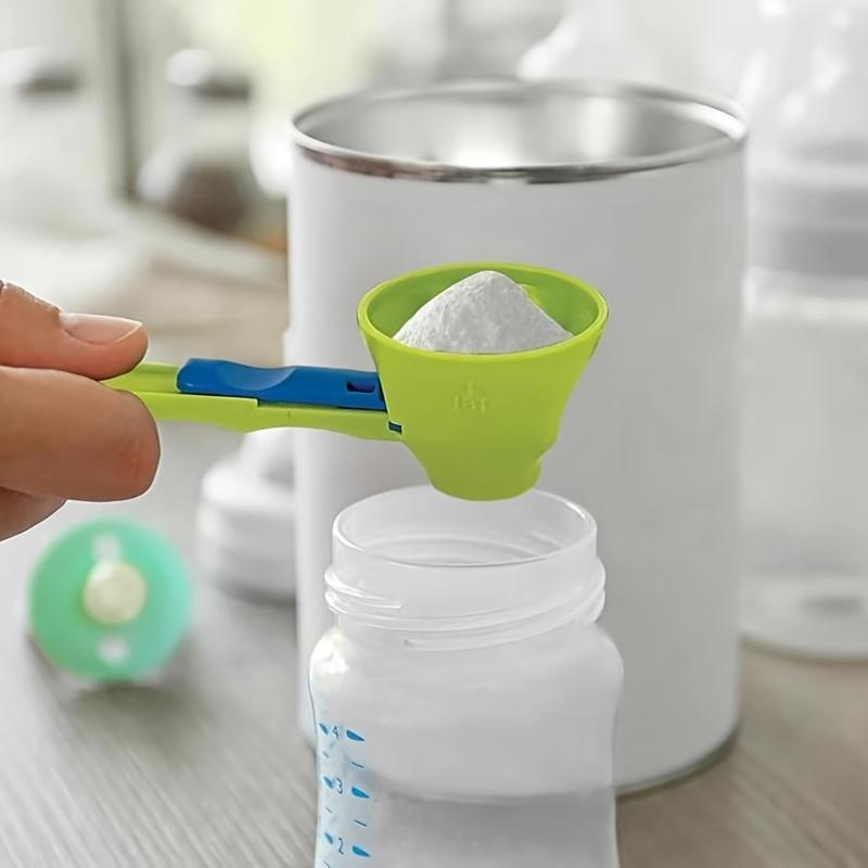 1Set Protein Scoop with Funnel, 2 in 1 Sliding Measuring Cup, Durable PP Kitchen Tool for Milk Powder Protein Powder