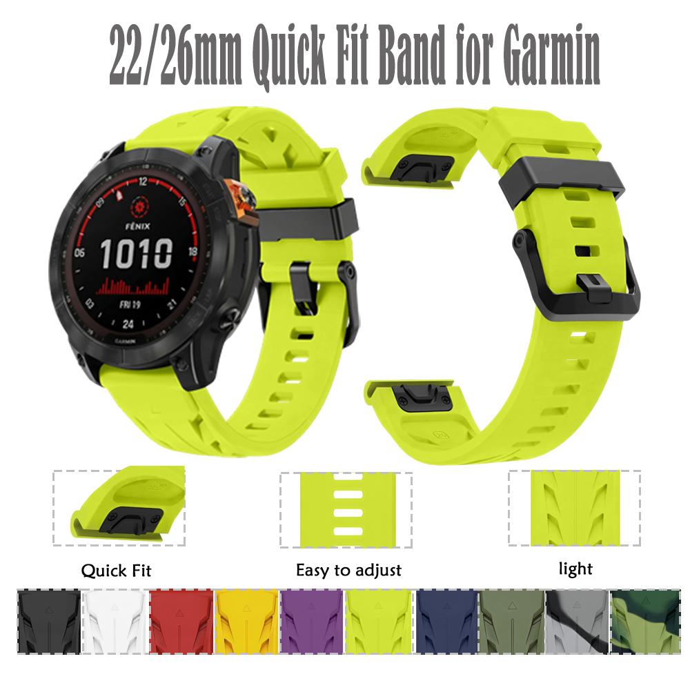 22/26mm Quick Fit Band for Garmin Fenix 8 Pro/Quatix8 47MM Fenix 8 Pro/Quatix8 51MM Silicone Watch Strap for 22/26mm Quick Fit