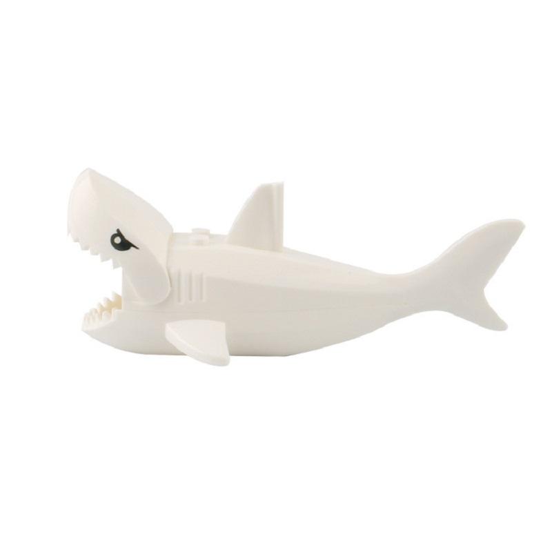 Sea World Animal Blue Shark Whale Sharks Model Blocks Toy For Children Mini Animals Figures Education Toys Compatible Building