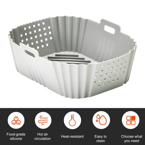 Silicone Air Fryer Liners for Ninja SL400UK Non-Stick Baking Tray Reusable Air Fryer Basket Kitchen Cooking Accessory
