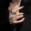 Y2K Black Devil Wings Cross Ring - Trendy Dark Style for Hot Girl Subculture