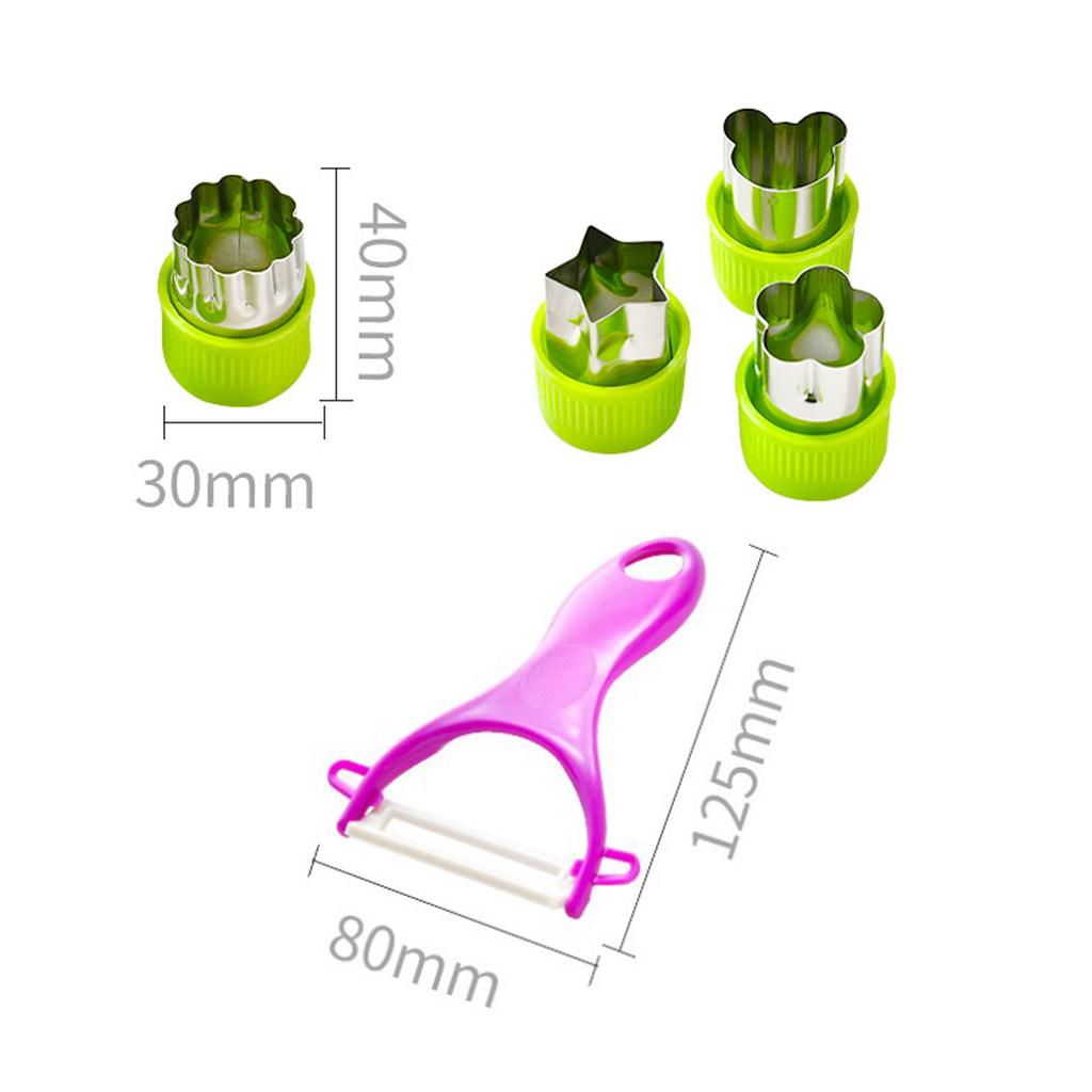 Kolip 15 Pieces Kitchen Tools Kids Cutting Board Crinkle Cutter Peeler Serrated Edges Fruit Cutters Shapes Set